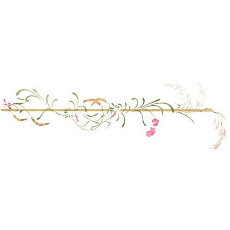 - Wild Flower Wall Stencil Border SKU #3457 by Designer Stencils