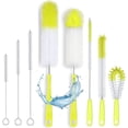 thumbnail image 1 of Juego de 8 Cepillos para Limpiar Botellas, Cepillo para Lavar Popotes con Mango Largo, Limpieza de Frascos, Termos, Biberones, Tubos y Recipientes, Cerdas Flexibles (Amarillo), 1 of 4