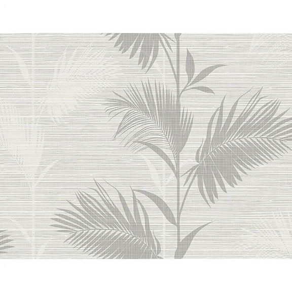 Kenneth James Away On Holiday Grey Palm Wallpaper, 27-in by 27-ft, 60.8 sq. ft