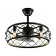thumbnail image 4 of Fichiouy 18" Ceiling Fan Light Indutrial Caged Fan Chandelier Lamp with Remote Control 110V, 4 of 10