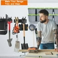 thumbnail image 2 of Heavy Duty Garage Storage Tool Organizer Especially for Heavy Tools, Thickened Hooks Tool Rack Wall Mount, 32" Tracks 4 Hooks, Hold up to 400 Lbs, 2 of 8
