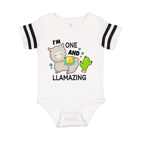 

Inktastic Im One and Llamazing with Llama and Cactus Gift Baby Boy or Baby Girl Bodysuit