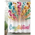 thumbnail image 2 of Fsddascl Colorful Congratulations Shower Curtain Set - Standard 72" x 72" Washable Bathtub Curtain with 12 Hooks, Funny Words Graduation Season Waterproof Fabric Stall Shower Curtains for Bathroom, 2 of 6