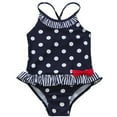 thumbnail image 2 of Alvivi Girls One-piece Polka Dots Swimsuit Black Jumpsuit Swimwear 1-7, 2 of 7