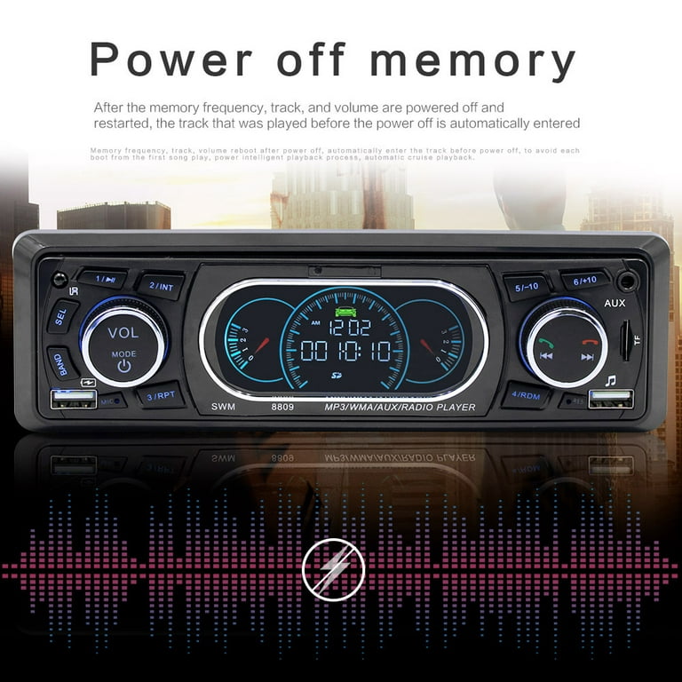 Sarkoyar SWM 8809 1 Din Car FM Radio Bluetooth-compatible Remote Control  Dual USB Stereo MP3 Player 