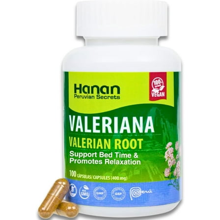 Valerian Root Capsules (100ct) - Pure Valeriana Te de Valeriana Herbal Calming Night Relaxation Wellness Support Tea Supplement from Peru