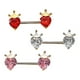 thumbnail image 2 of 3 Piezas de Cristal Corazón Pezón Barbells Anillos Joyería para Mujeres Premium Sunnimix Anillos de la lengua joyería, 2 of 7
