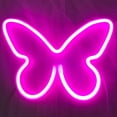 thumbnail image 4 of Letrero de neón para decoración de habitación rosa, letrero LED de mariposa estética para dormitorio, pared, escritorio, luz de neón para habitación preppy, USB/funciona con pilas, 4 of 5