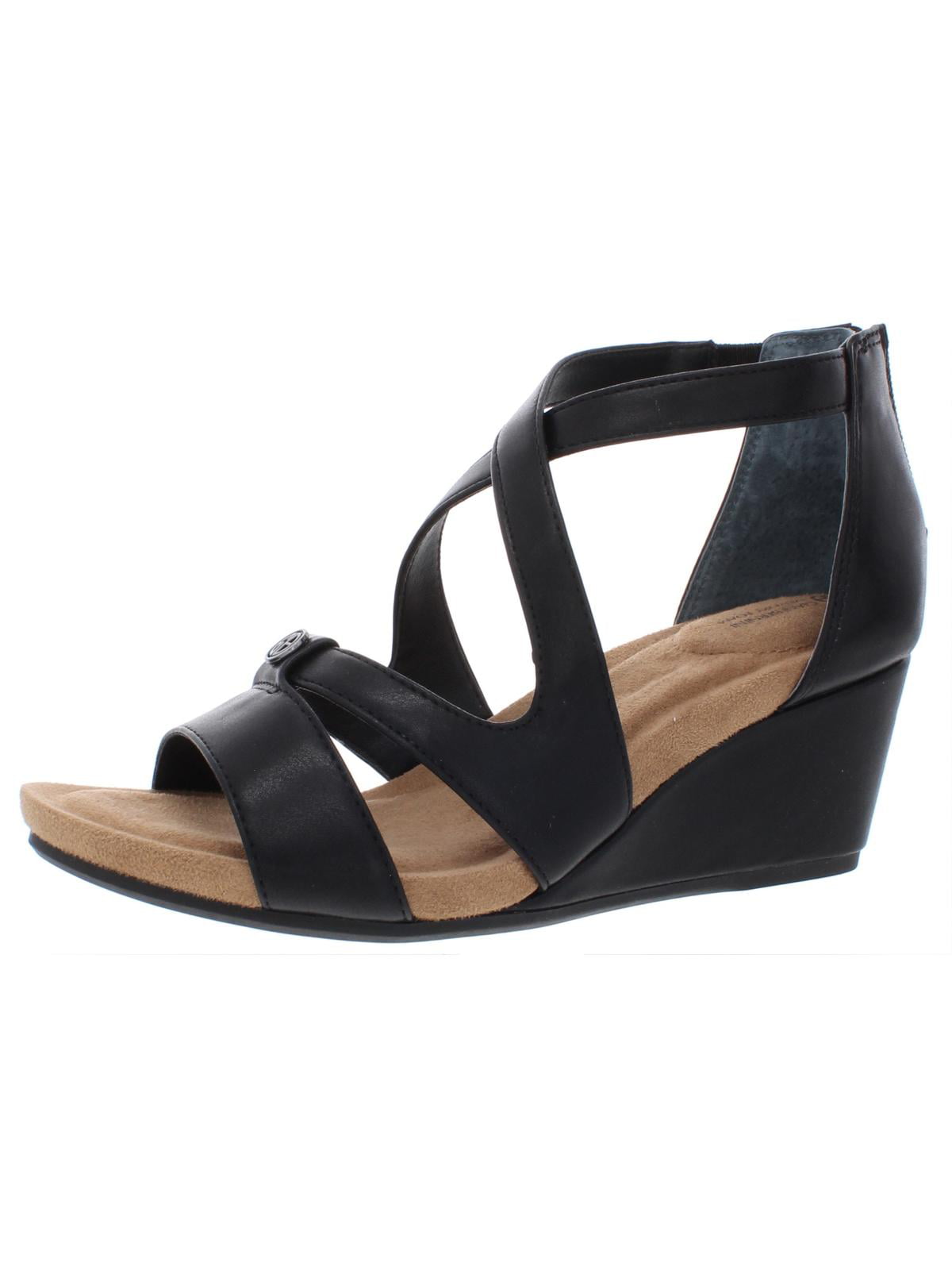 Giani Bernini Womens Camdenn Faux Leather Open Toe Wedge Sandals ...