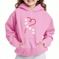 thumbnail image 2 of lcziwo Kids Hooded Sweatshirt Boys Girls Hoodies Dog Paw Print Long Sleeve Pullover Tops with Kangaroo Pocket Pink 140, 2 of 5