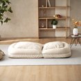 thumbnail image 2 of Triple Fold Down Sofa Bed with Adjustable Back, Adjustable Floor Couch Sofa with Pillow, Sofa Bed with Detachable Cushion, Folding Mattress Sofa, Beige, 2 of 9