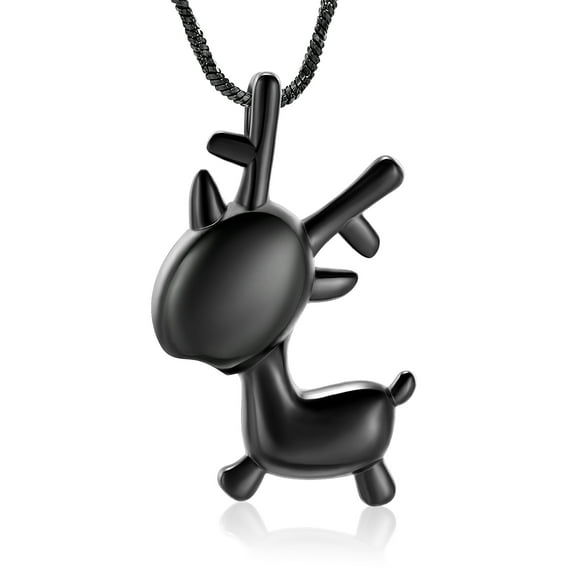 Deer Urn Necklace for Ashes Stainless Steel Antler Cremation Jewelry Urn Necklace for Pet/Human Ashes for Women Men