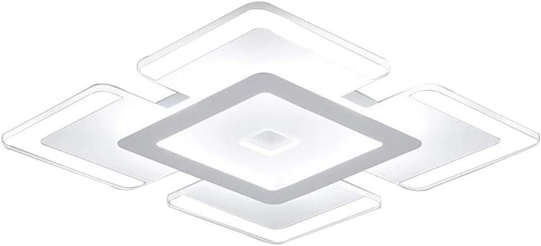 LED Flush Mount Light Fixture, 16.5 Inch Square Acrylic Chandelier Close to Ceiling Light for Living Room Bedroom Dining Room
