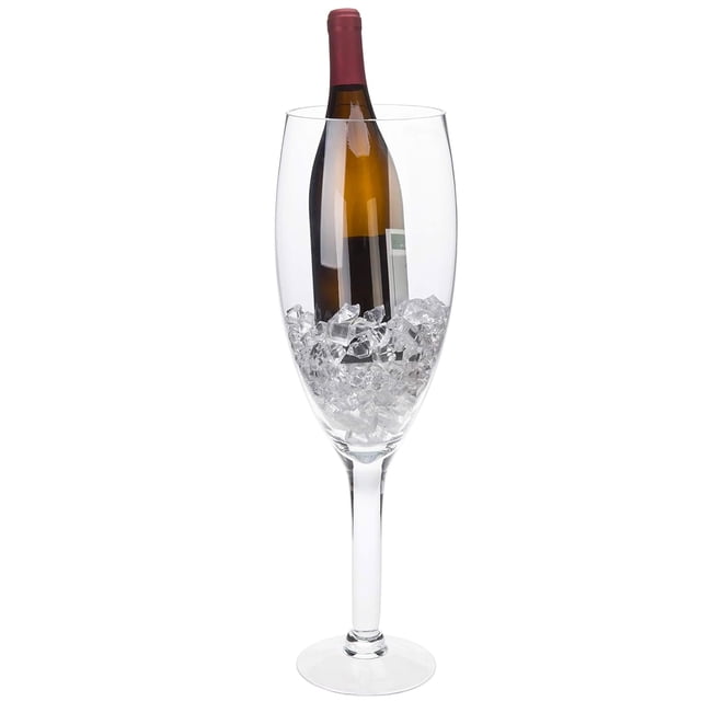 Jarrón de Cristal MyGift 50 cm Copa de Champán Gigante Portacorchos