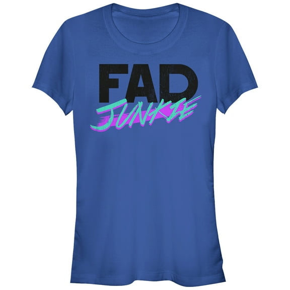 Junior's CHIN UP Fad Junkie  Graphic Tee Royal Blue 2X Large