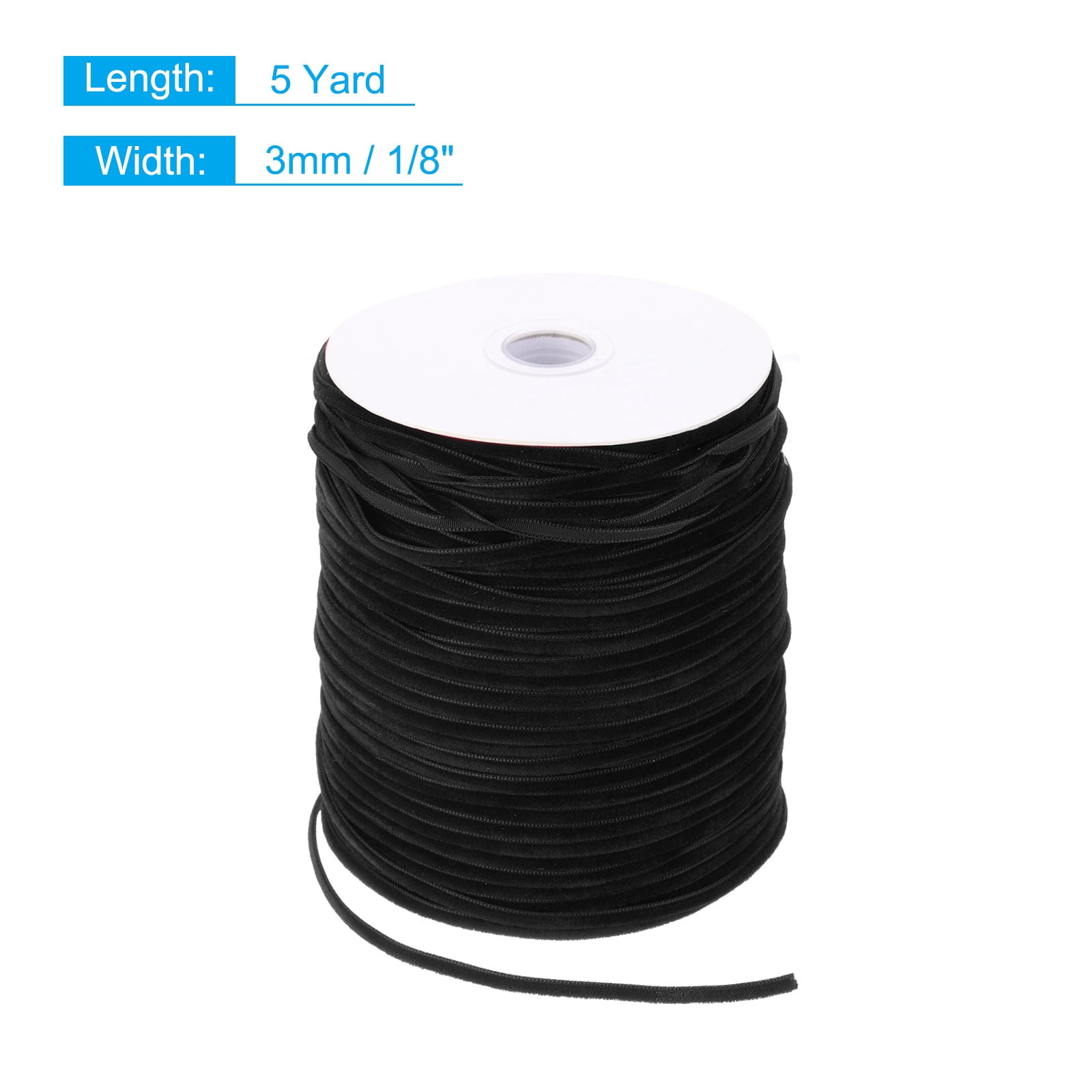 Uxcell Velvet Ribbon Gift Wrapping 200 Yard x 1/8 Inch Black Single Face Velvet Ribbon Roll for DIY Bouquets Wedding