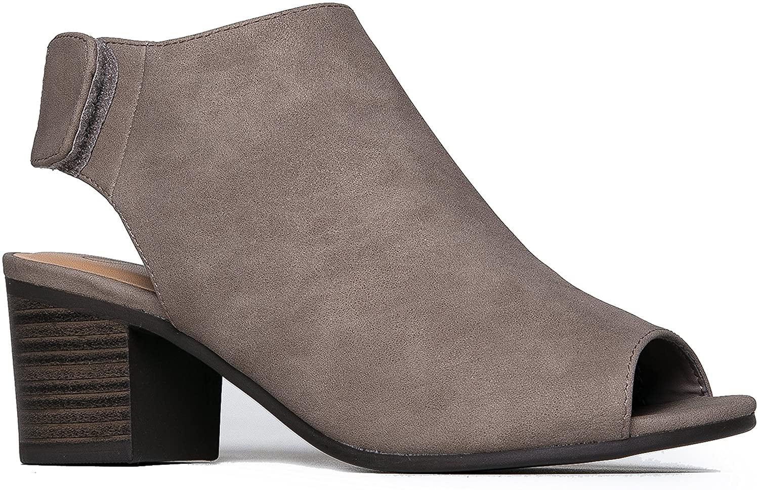 low heeled peep toe booties