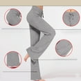 thumbnail image 4 of AherBiu Yoga Pants for Women Drawstring High Waisted Stretchy Comfy Pajamas Pants Homewear Trousers, 4 of 7