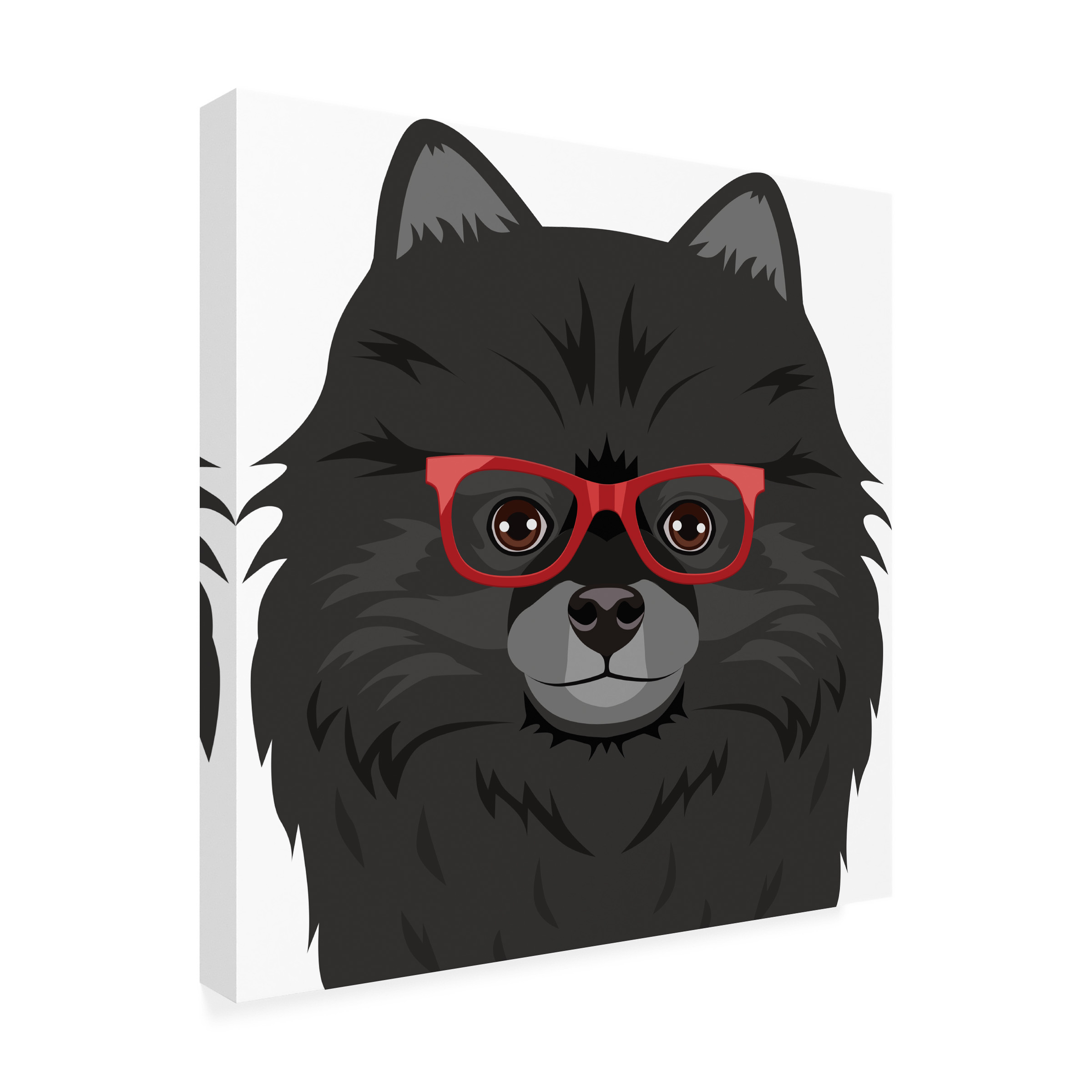 Furbaby Affiliates 'Pomeranian Wearing Hipster Glasses 2' Canvas Art