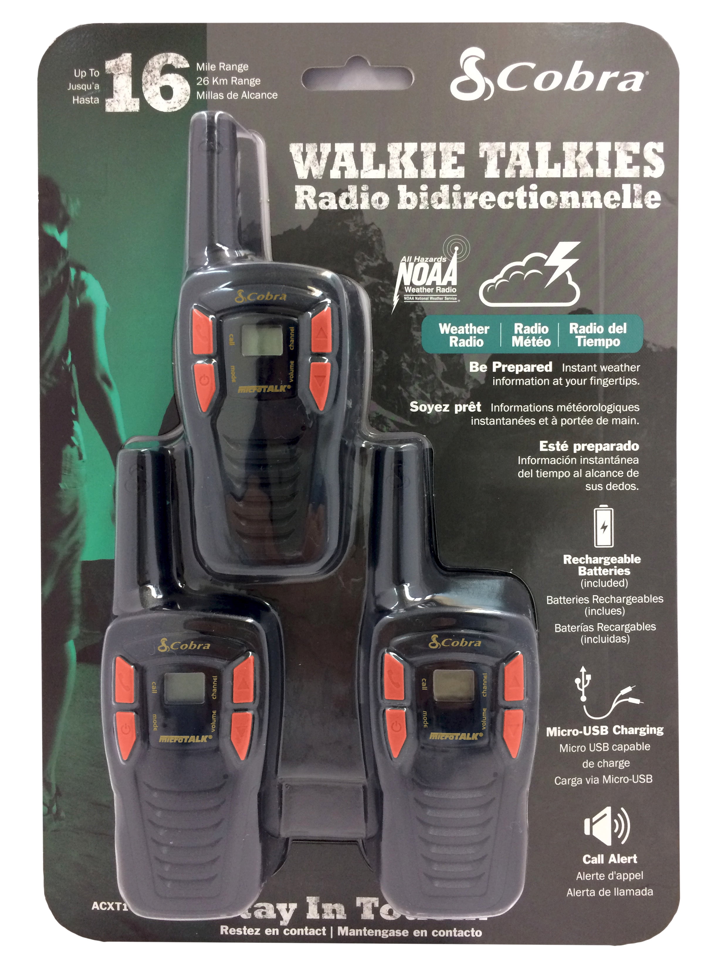 Cobra CXT195 3-Pack 16-Mile GMRS Radio Two-Way Radio