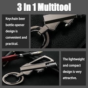 Qiweii Permanent Match Infinity Lighter, 3-in-1 Keychain Bottle Opener Igniter, Reusable Unlimited Lighter, Waterproof Matches, Outdoor Survival Permanent Igniter with 1pc Maintenance Cloth