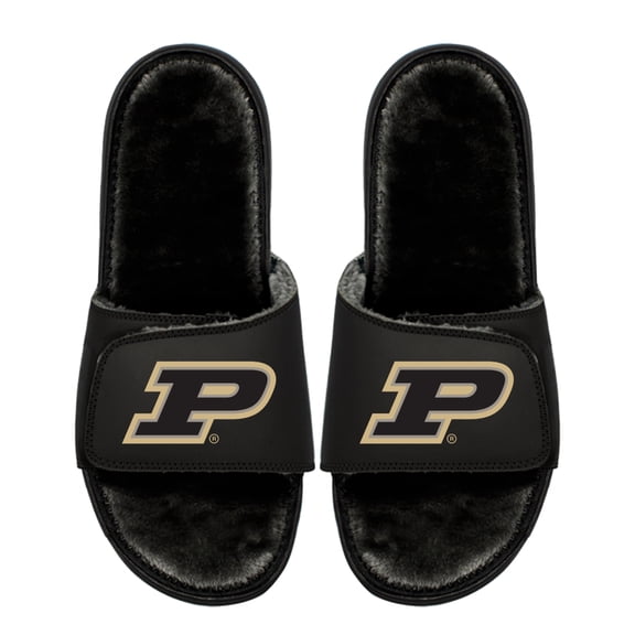 Youth ISlide  Purdue Boilermakers Logo Fur Slide Sandals