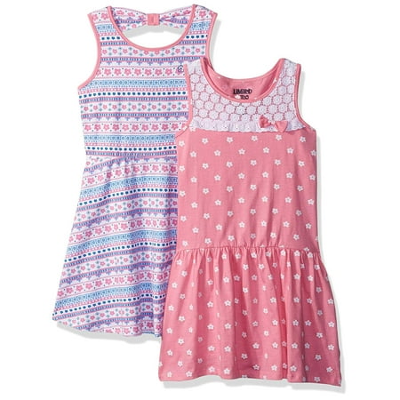- Polka Dot and Mosaic Print Dresses, 2-Pack (Little Girls & Big Girls)