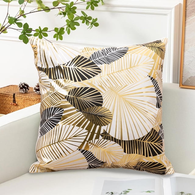 EGNMCR Pillow Case European-Style Gold-Embossed Cushion Covers Affordable Luxurious Sofa Cushion Covers Polyester Bedside Cushion Covers Polyester Pillowcase