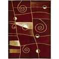 thumbnail image 2 of Handcraft Rugs-Modern Contemporary Brand New Area Rugs-Abstract Carpet with Wavy Swirls -Shed free Burgundy Red/Beige/Ivory/Black5x7 feet, 2 of 7