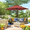 thumbnail image 2 of Outsunny Parasol de Patio 6,6 Pi, Parasol Extérieur avec 6 Baleines, Rouge Vin, 2 of 10