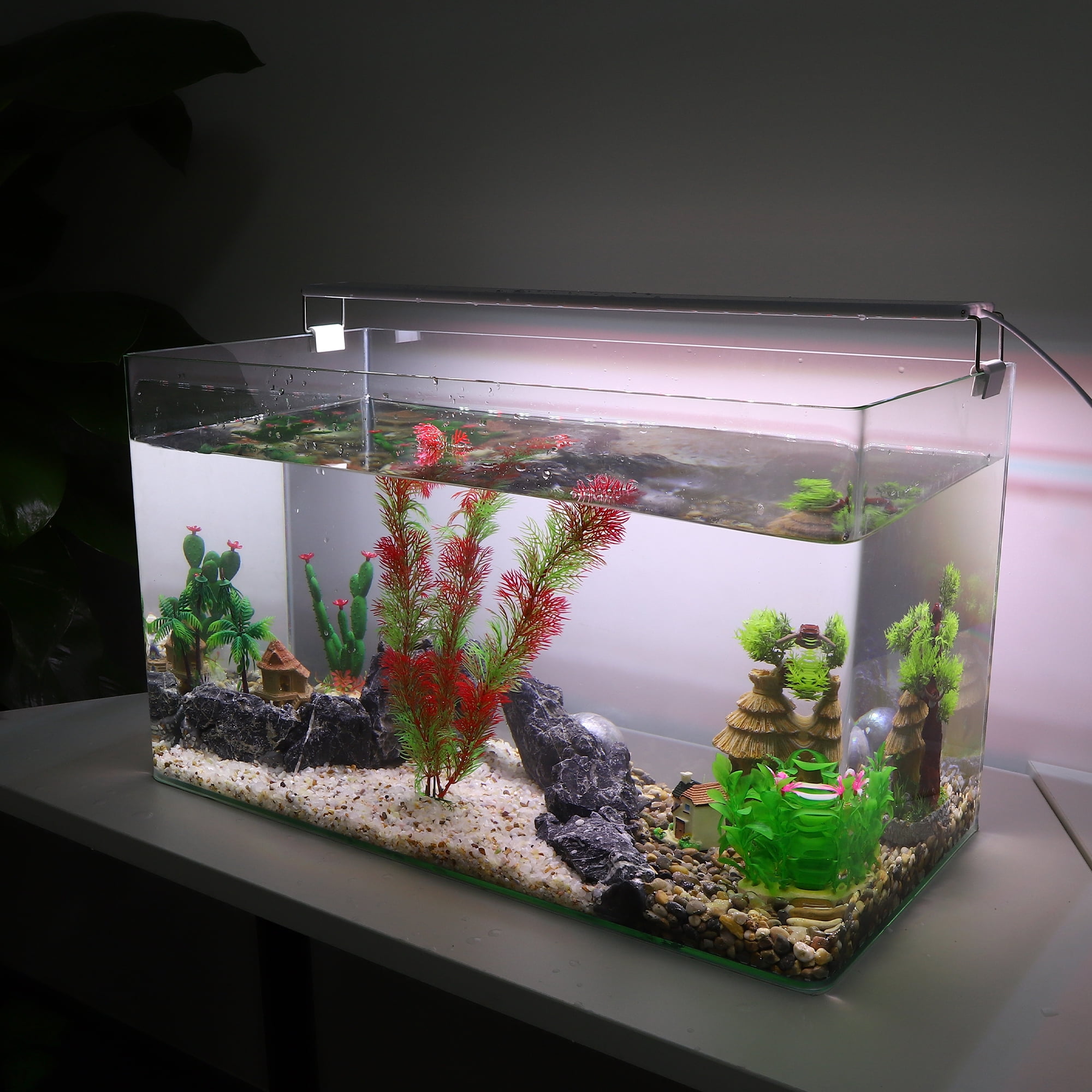 Unique Bargains 1 Pc Artificial Aquatic Plant for Fish Tank Landscape Plant Decoration Red