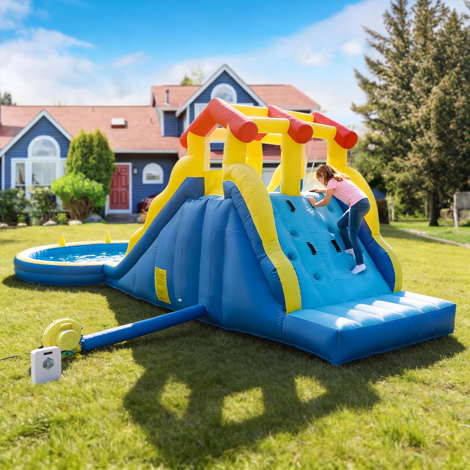 TRYSET 26FT Inflatable Water Slide Kids Bounce House Water Park w/Splash Pool & Blower, Backyard Outdoor Party