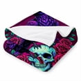 thumbnail image 2 of SPXUBZ Halloween Skull Pattern Flannel Blanket Soft Plush Throw Blanket Gothic Style Cozy Warm Blanket for Bedroom Couch 50"x40", 2 of 5