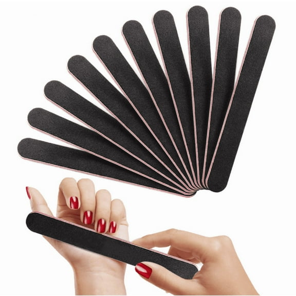 Gogcaro Nail File 100 180 Grit Emery Boards for Nails 20pcs Black Nail Files Professional Washable Doubled Sides Nail File Kit for Natural Acrylic Nails Coarse for DIY Salon Use