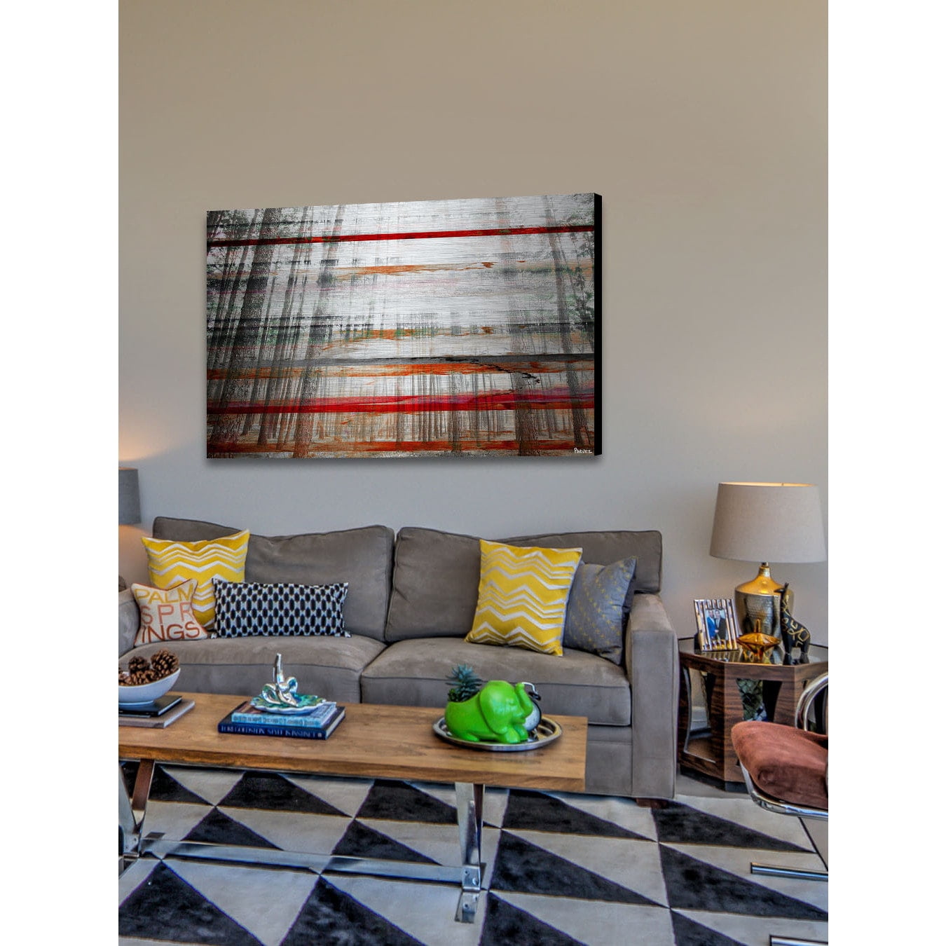 Parvez Taj Pt-Wnpw-137-Al-45 30" x 45" "Gray Trees" Art Print On Aluminum