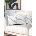 thumbnail image 2 of Marble White Pillow Covers King Size, Ombre Grey Modern Minimalist Soft Bed Throw Pillowcases Breathable Cooling Long Lumbar Body Pillow Sham Cover for Bed Sofa 20''x40'', 2 of 7