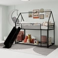 thumbnail image 2 of taoruifang Twin Low Loft Bed with Slide Metal Frame Black, 2 of 11