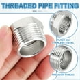 thumbnail image 3 of Uxcell Stainless Steel Reducer Hex Bushing, Pipe Reducing Adapter Fitting Connector 1" BSPT Male to 3/4" BSPT 2, 3 of 6