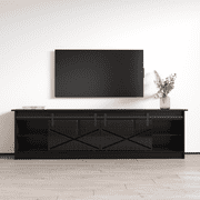 Granero BL-EF Fireplace TV Stand for TVs up to 90, Modern High Gloss 79 Entertainment Center, Electric Fireplace TV Media Console with Storage Cabinets
