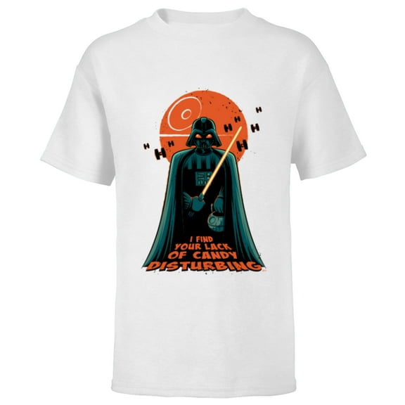 Star Wars Darth Vader Halloween Lack of Candy Disturbing - Short Sleeve T-Shirt for Kids - Customized-White