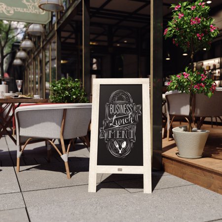 Alamont Home - Canterbury 20"W x 2-26"D x 40"H Magnetic A-Frame Chalkboard - Weathered Brown