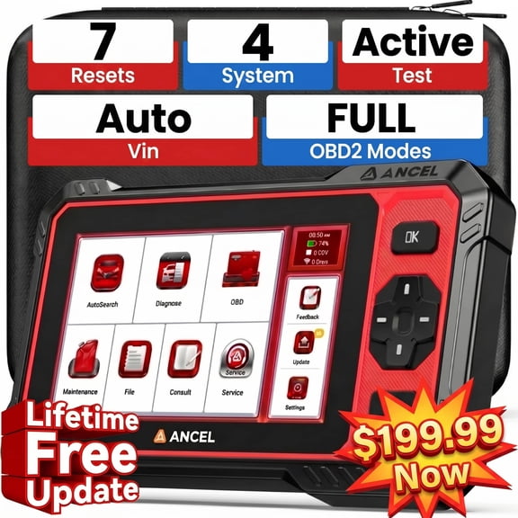 ANCEL DS400 Lite OBD2 Scanner Bidirectional Diagnostic Tool with 7 Resets Car Diagnostic Scanner, SAS/EPB/Throttle/BMS/Oil Reset, CANFD FCA Support, Lifetime Free Update, Online Customer Chat