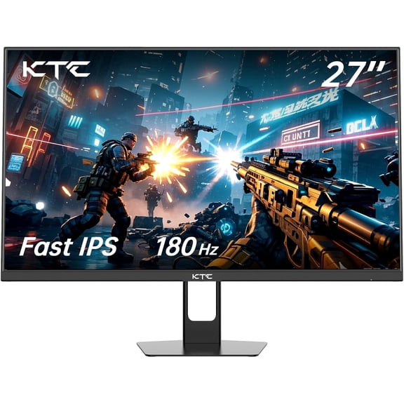 KTC Gaming Monitor 27 Inch 180Hz 1ms | Fast IPS Screen 1080P Monitor | 2 x HDMI 2.0 & 1 x DisplayPort 1.4 | Support FreeSync and Wall Mount | 108% sRGB with HDR10