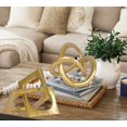 thumbnail image 3 of Modern Geometric Round Sculpture Gold Knot Statue Decor Tabletop Sculpture and Figurines Round Decorative Ornaments Knick Knacks Home Decor for Shelves Coffee Table Bookshelf Decoration Gifts, 3 of 4