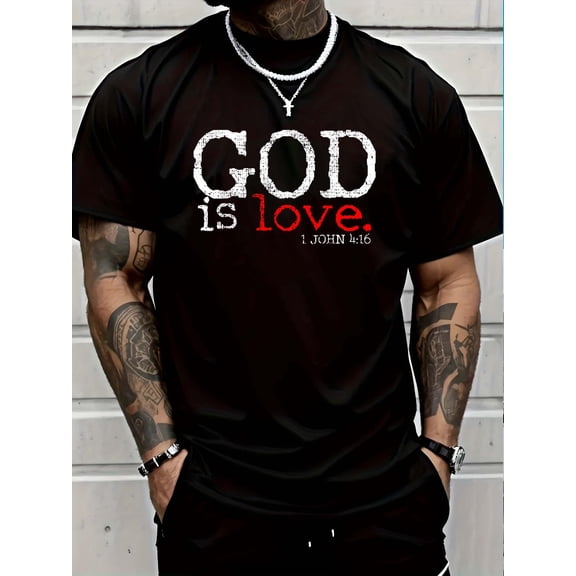100% Cotton Christians God Is Love Gift Vintage T-Shirt Graphic T-shirts for men and women