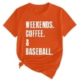 thumbnail image 2 of T-Shirt à Manches Courtes pour Femmes Seductiva Offres du Jour Liquidation Fins de Semaine pour Femmes Café Baseball T-Shirt Imprimé Coton Col Rond Décontracté Manches Courtes, 2 of 4