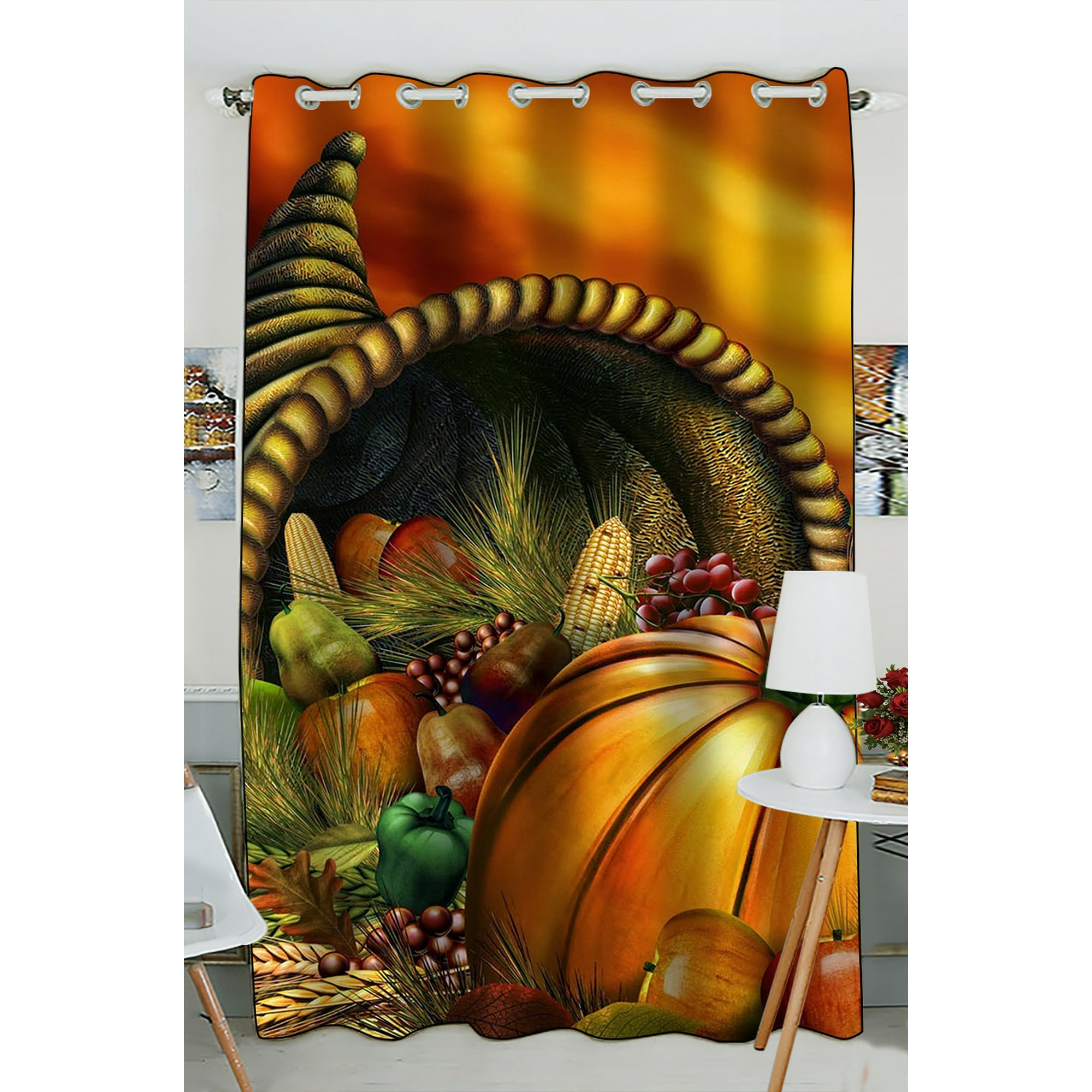 Gckg Thanksgiving Window Curtain Happy Thanksgiving Day Harvest