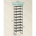 thumbnail image 5 of 10-Tier Shoe Rack Organizer, Heavy-Duty Metal Storage Shelf, Upright/Upside Down Design for 11-22 Pairs, Space-Savingt, Tool-Free Assembly, Black, 5 of 6