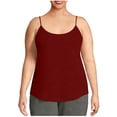 thumbnail image 2 of Women's Cotton Plus Size Adjustable Spaghetti Strap Camisoles Scoop Neck Soft Casual Year-Round Undershirts (1X-5X), #03 Wine XXL, 2 of 6