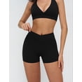thumbnail image 5 of PISONIC Workout Sets for Women Crossover High Waist Biker Shorts Sports Bra 2 Piece Gym Yoga Outfits, 5 of 7